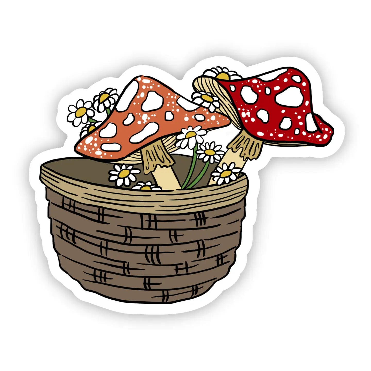 Basket of Flowers & Mushrooms Sticker