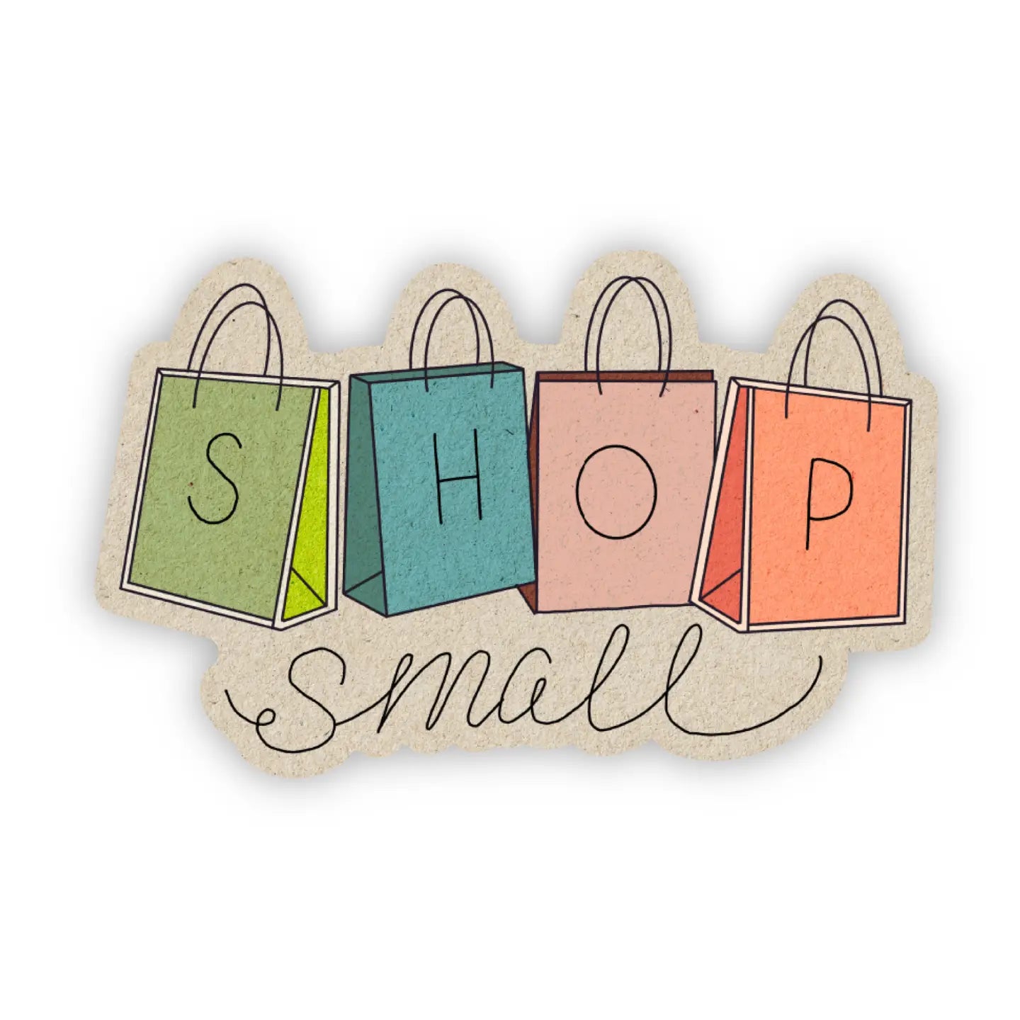 "Shop Small" Shopping Bag Sticker